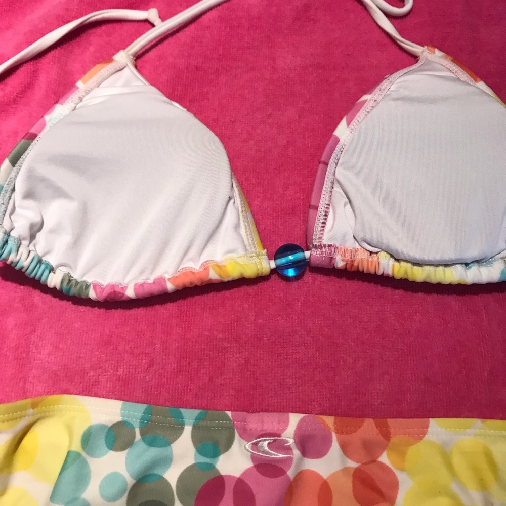 Rip Curl Bikini White With Multi Color Bubble Pri… - image 6